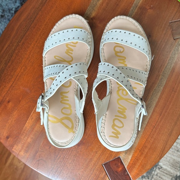 Sam Edelman Bright White Janette Criss-Cross Sandals - Picture 7 of 13